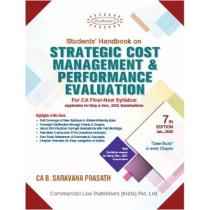 Padhuka's Students Handbook on Strategic Cost Management & Performance Evaluation for CA Final May 2022 Exam [New Syllabus] by CA. B. Saravana Prasath | Commercial Law Publisher